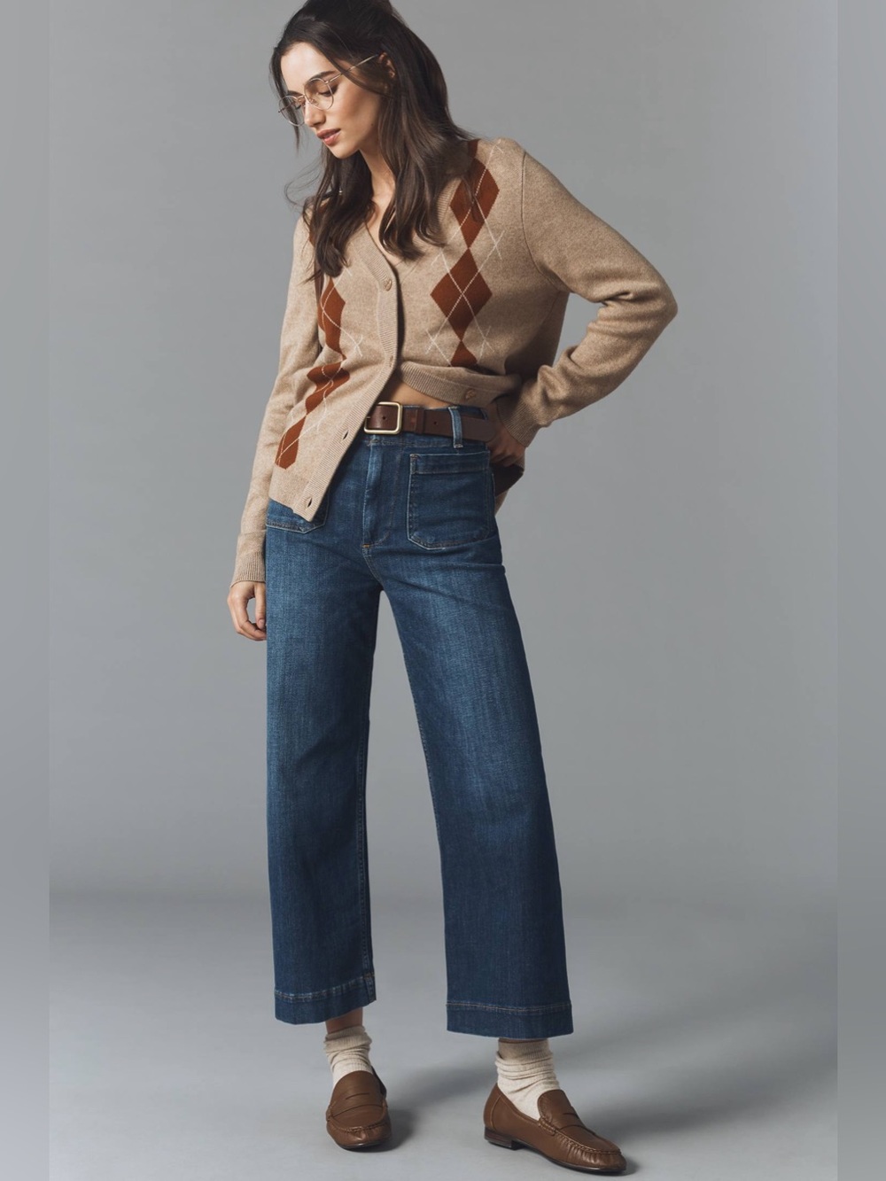Maeve The Colette High-Rise Wide-Leg Cropped Everyday Cotton Blend Jeans Size 27